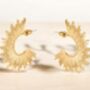 Gold Plated Sunburst Hoop Earrings, thumbnail 1 of 3