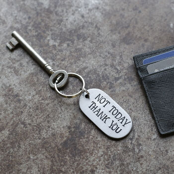 Personalised Iron Keyring Dog Tag Design, Hand Stamped, 5 of 7