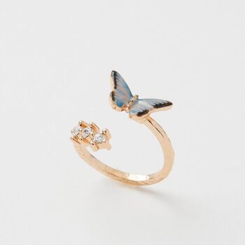 Enamel Blue Butterfly Ring, 2 of 6