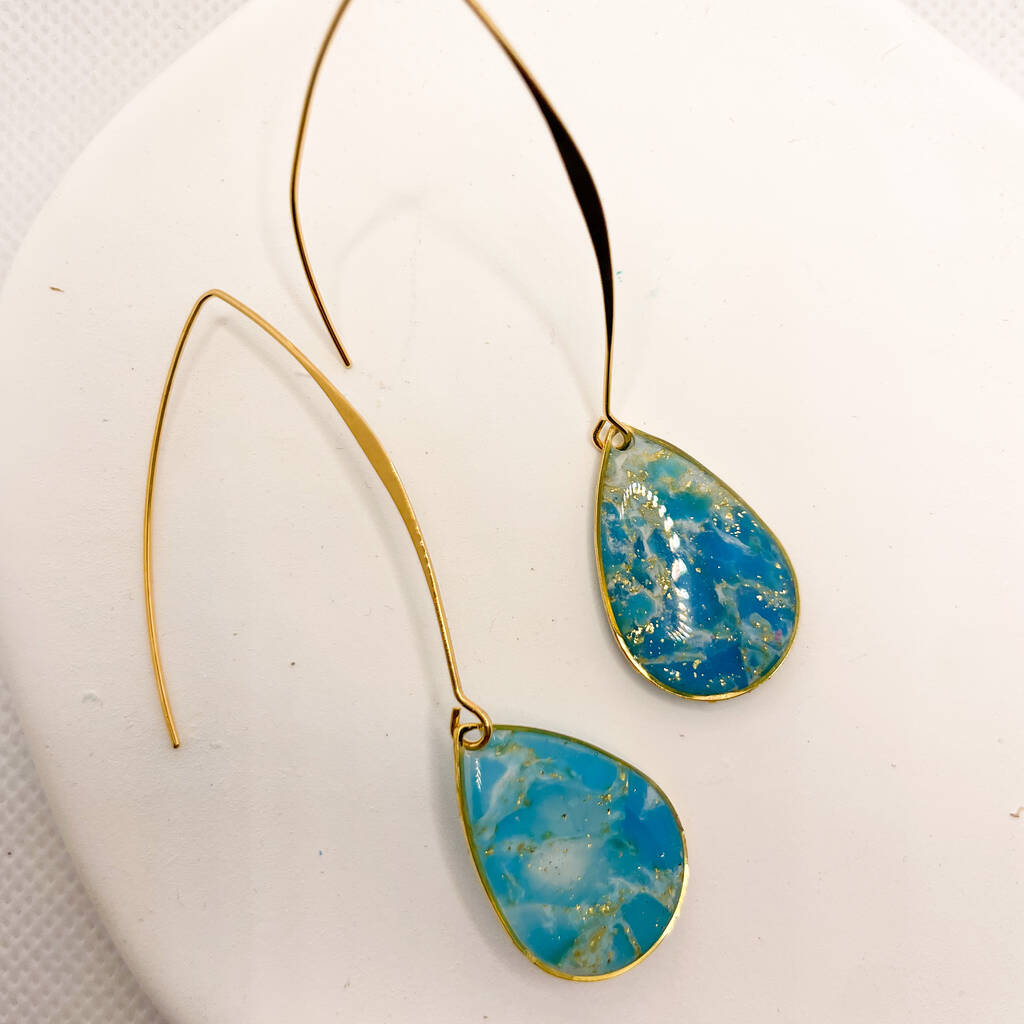 Turquoise clearance resin earrings