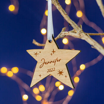 Star Personalised Christmas Tree Decoration, 4 of 5