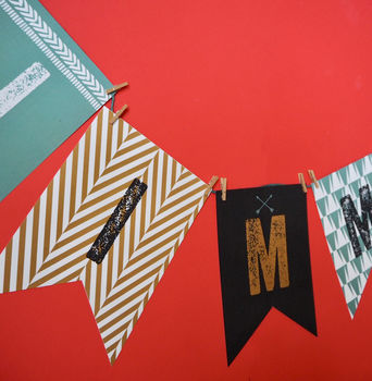 Cool Geometric Personalised Bunting | Name Bunting, 2 of 3