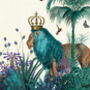 Tropical Lions Lampshade, Blue, thumbnail 8 of 10