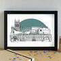 Wrexham Skyline Art Print Unframed, thumbnail 1 of 6