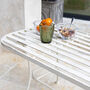 Cream Slatted Iron Indoor Outdoor Coffee Table, thumbnail 1 of 9