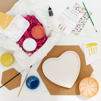 Paint Your Own Ceramic Heart Plate Kit, 3 of 12