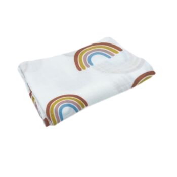 Rainbow Muslin Swaddle Blanket, 3 of 6