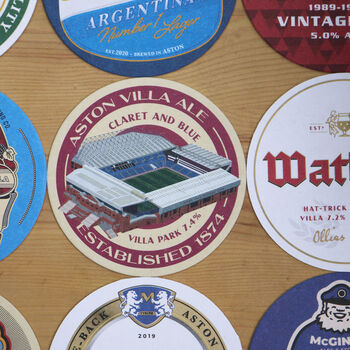 Aston Villa Football Beer Mats X9, 2 of 8