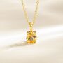 Citrine Solitaire Pendant Necklace In Sterling Silver And Gold, thumbnail 1 of 11