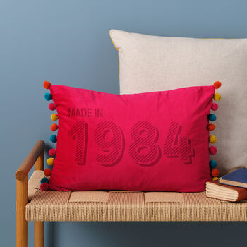 Personalised 40th Birthday Velvet Cushion, 5 of 7