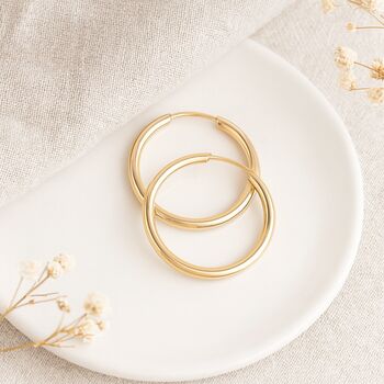 Solid 9ct Gold Hoop Earrings – 24mm, 3 of 6