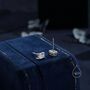 Sterling Silver 0.Eight Ct Emerald Cut Moissanite Diamond Stud Earrings, thumbnail 6 of 11