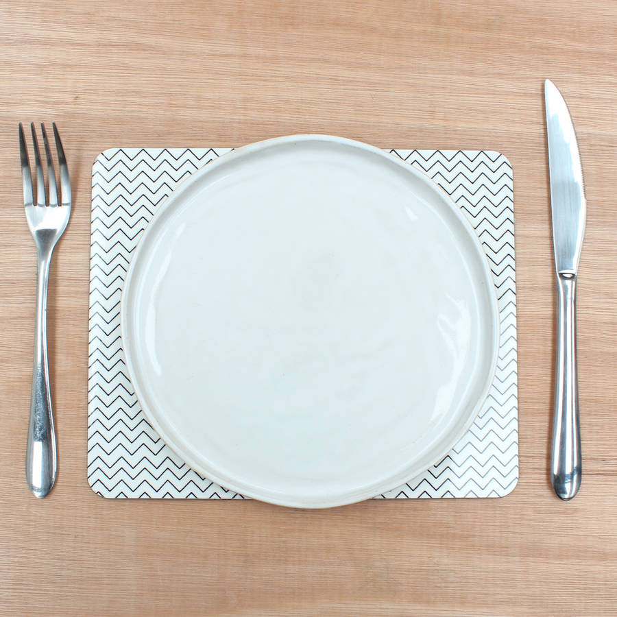 placemats with monochrome polka dot design by rolfe & wills