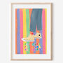 'Yes Girl' Rainbow Affirmation Illustrated Print, thumbnail 1 of 3