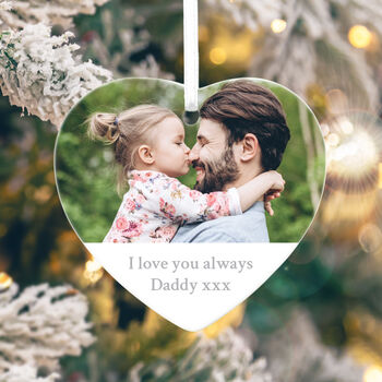 Any Message And Photo Ceramic Heart Hanging Decoration Bauble + Gift Box, 7 of 7