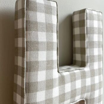 Beige Check Fabric Letters, 8 of 8