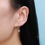 Sterling Silver Opal Starburst Huggie Hoop Earrings, thumbnail 2 of 10