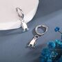 Sterling Silver Blue Footed Boobie Huggie Hoop Earrings, thumbnail 6 of 11