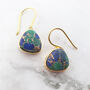 18k Gold Vermeil Plated Azurite May Birthstone Earrings, thumbnail 1 of 3