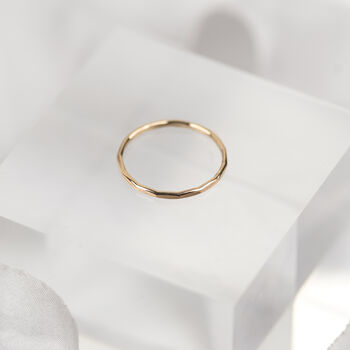 Handmade Solid Gold Hammered Stacking Ring, 5 of 7