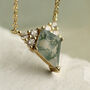 Art Deco Moss Agate Kite Necklace, thumbnail 1 of 9
