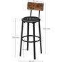Set Of Two Pu Bar Stools Breakfast Stools Chairs, thumbnail 6 of 7