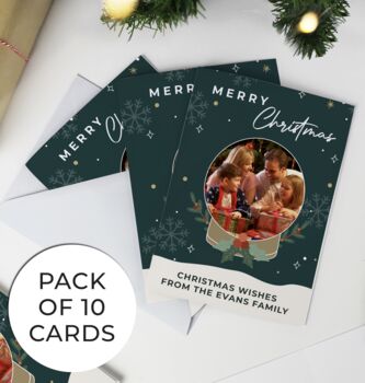 Personalised Pack Of Ten Photo Christmas Cards, 4 of 6