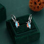 Sterling Silver Enamel Kingfisher Detachable Huggie Hoop Earrings, thumbnail 5 of 12