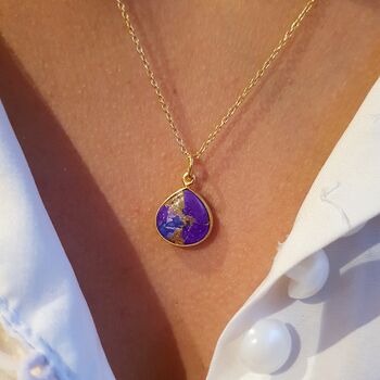 18k Gold Vermeil Plated Amethyst Heart Necklace, 2 of 4