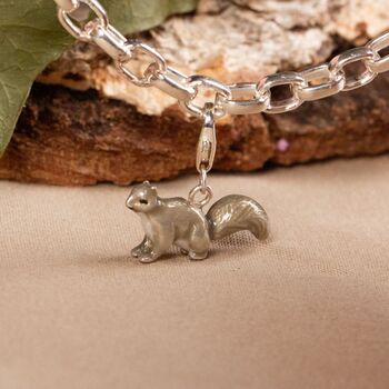 Enamelled Sterling Silver Squirrel Charm, 5 of 9