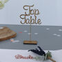 Wooden Cut Out Wedding Table Numbers On Stand, thumbnail 2 of 6
