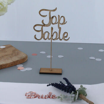 Wooden Cut Out Wedding Table Numbers On Stand, 2 of 6