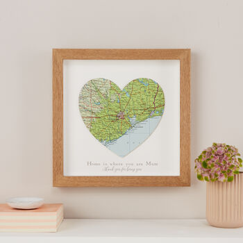 Home Is Where Mum Is Personalised Map Heart Print, 2 of 3