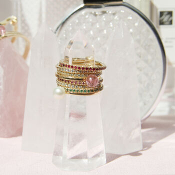 Rose Quartz, Crystal Quartz And Ameythst Ring Holders, 7 of 12