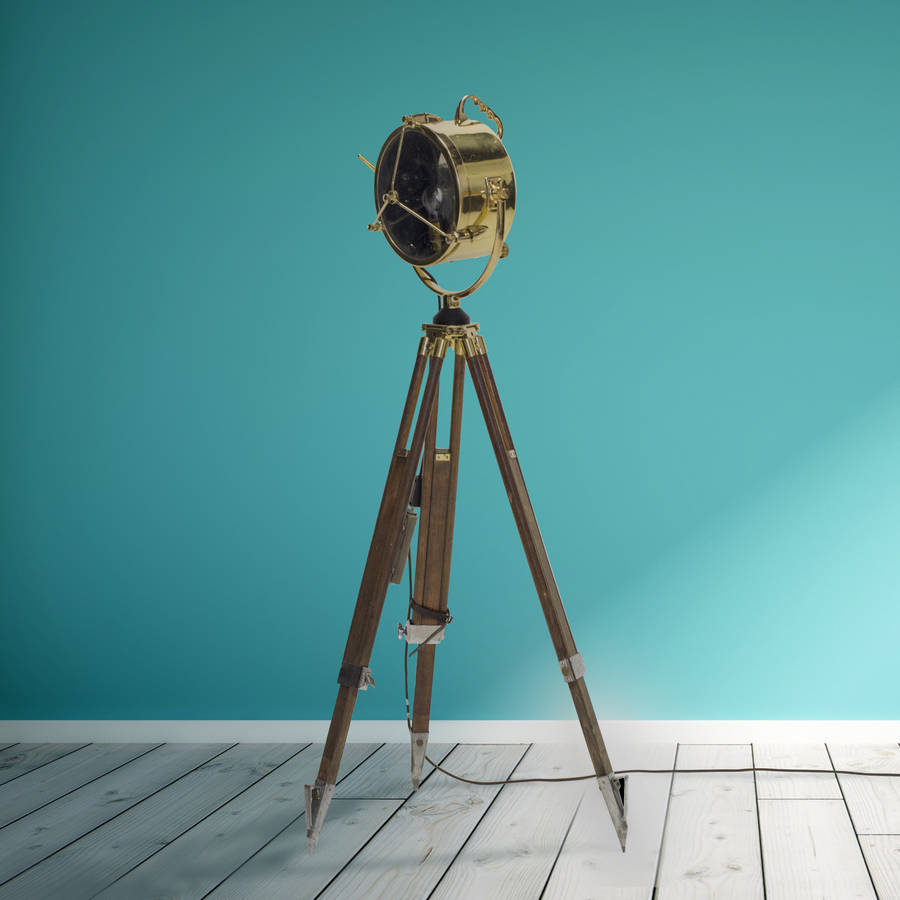 Vintage Brass Francis Searchlight And Tripod By Iamia