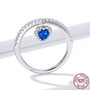 Ring Heart Silver Blue, thumbnail 1 of 5