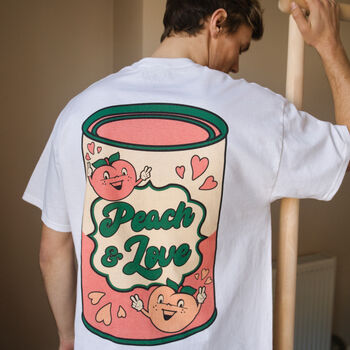 Peach And Love Men's Slogan T Shirt, 3 of 7