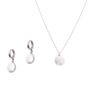 Baroque Flat Pearl Pendant Necklace Earring Sterling, thumbnail 8 of 8