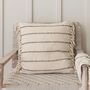 Linan Striped Cotton Cushion, thumbnail 1 of 4