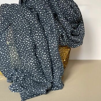 Navy Blue Scarf With Animal Print, 2 of 2