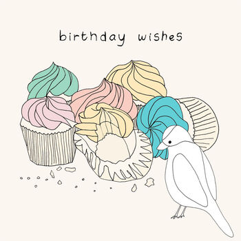 Bird And Cupcakes Children's Birthday Card, 2 of 2