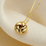 9ct Gold Knot Charm Necklace, thumbnail 2 of 5