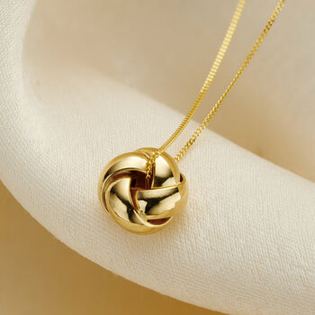 9ct Gold Knot Charm Necklace, 2 of 5