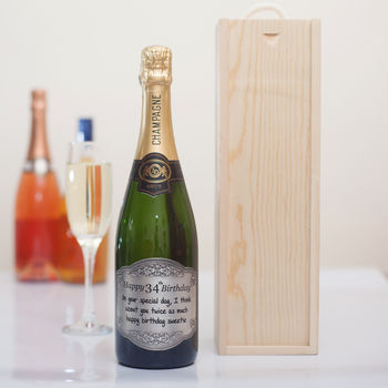 Personalised Birthday Champagne With Pewter Label, 4 of 8