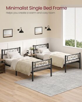 Metal Single Bed Frame For Small Spaces Easy Assembly, 7 of 9