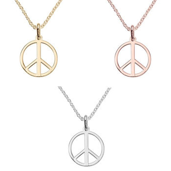 Sterling Silver Or Gold Peace Necklace, 3 of 7
