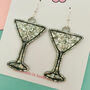 Martini Glass Glitter Earrings *More Colours Available*, thumbnail 3 of 4