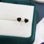 Genuine Smoky Quartz Crystal Heart Stud Earrings, thumbnail 3 of 10