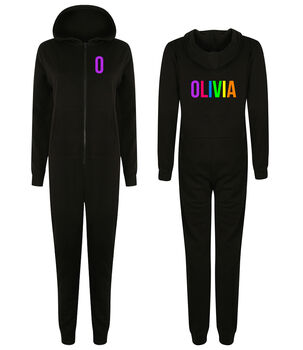 Personalised Family Neon Onesies In Black, 2 of 6