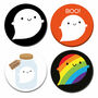Kawaii Halloween Ghosts Badge Set, thumbnail 1 of 4